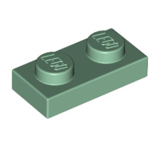 Plate 1x2, Part# 3023 Part LEGO® Sand Green  