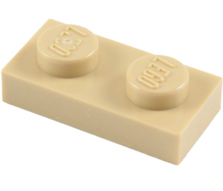 Plate 1x2, Part# 3023 Part LEGO® Tan  