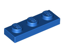 Plate 1x3, Part# 3623 Part LEGO® Blue  