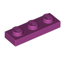 Plate 1x3, Part# 3623 Part LEGO® Magenta  