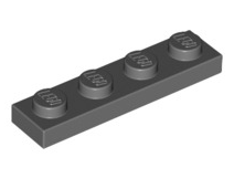 Plate 1x4, Part# 3710 Part LEGO® Dark Bluish Gray  