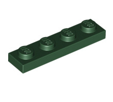 Plate 1x4, Part# 3710 Part LEGO® Dark Green  