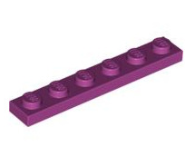 Plate 1x6, Part# 3666 Part LEGO® Magenta  