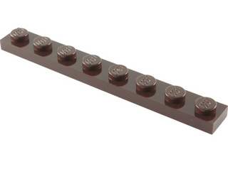 Plate 1x8, Part# 3460 Part LEGO® Dark Brown  