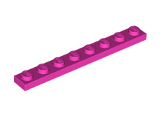 Plate 1x8, Part# 3460 Part LEGO® Dark Pink  