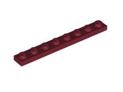 Plate 1x8, Part# 3460 Part LEGO® Dark Red  