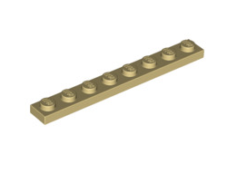 Plate 1x8, Part# 3460 Part LEGO® Tan  