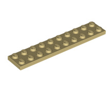 Plate 2x10, Part# 3832 Part LEGO® Tan  