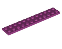 Plate 2x12, Part# 2445 Part LEGO® Magenta  