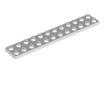 Plate 2x12, Part# 2445 Part LEGO® White  