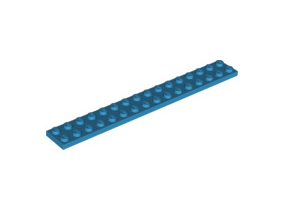 Plate 2x16, Part# 4282 Part LEGO® Dark Azure 1 Part 