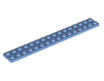 Plate 2x16, Part# 4282 Part LEGO® Medium Blue 1 Part 