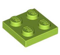 Plate 2x2, Part# 3022 Part LEGO® Lime  