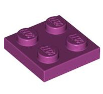 Plate 2x2, Part# 3022 Part LEGO® Magenta  