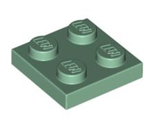 Plate 2x2, Part# 3022 Part LEGO® Sand Green  