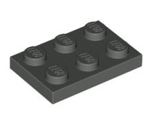 Plate 2x3, Part# 3021 Part LEGO® Dark Gray 1 Part 