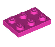 Plate 2x3, Part# 3021 Part LEGO® Dark Pink 1 Part 