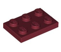 Plate 2x3, Part# 3021 Part LEGO® Dark Red 1 Part 