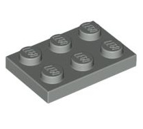 Plate 2x3, Part# 3021 Part LEGO® Light Gray 1 Part 