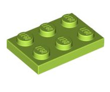 Plate 2x3, Part# 3021 Part LEGO® Lime 1 Part 