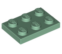 Plate 2x3, Part# 3021 Part LEGO® Sand Green 1 Part 