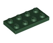 Plate 2x4, Part# 3020 Part LEGO® Dark Green  