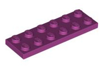 Plate 2x6, Part# 3795 Part LEGO® Magenta  