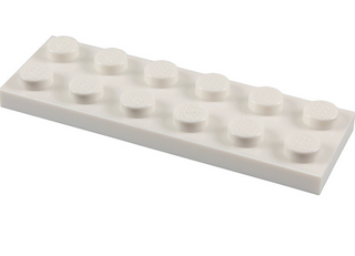 Plate 2x6, Part# 3795 Part LEGO® White  