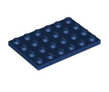 Plate 4x6, Part# 3032 Part LEGO® Dark Blue 1 Part 