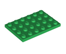 Plate 4x6, Part# 3032 Part LEGO® Green 1 Part 