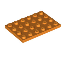 Plate 4x6, Part# 3032 Part LEGO® Orange 1 Part 