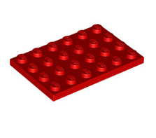 Plate 4x6, Part# 3032 Part LEGO® Red 1 Part 