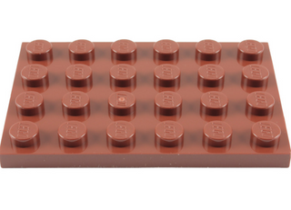 Plate 4x6, Part# 3032 Part LEGO® Reddish Brown 1 Part 