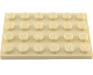 Plate 4x6, Part# 3032 Part LEGO® Tan 1 Part 