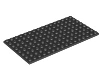 Plate 8x16, Part# 92438 Part LEGO® Black 1 Part 