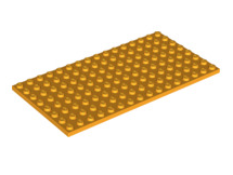 Plate 8x16, Part# 92438 Part LEGO® Bright Light Orange 1 Part 