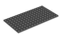 Plate 8x16, Part# 92438 Part LEGO® Dark Bluish Gray 1 Part 