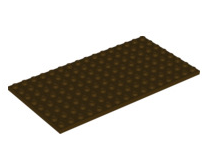 Plate 8x16, Part# 92438 Part LEGO® Dark Brown 1 Part 