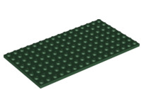 Plate 8x16, Part# 92438 Part LEGO® Dark Green 1 Part 