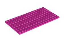 Plate 8x16, Part# 92438 Part LEGO® Dark Pink 1 Part 