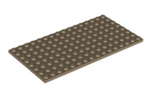 Plate 8x16, Part# 92438 Part LEGO® Dark Tan 1 Part 