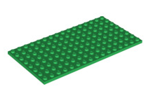 Plate 8x16, Part# 92438 Part LEGO® Green 1 Part 