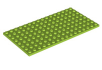 Plate 8x16, Part# 92438 Part LEGO® Lime 1 Part 