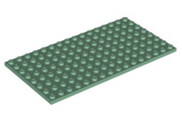 Plate 8x16, Part# 92438 Part LEGO® Sand Green 1 Part 