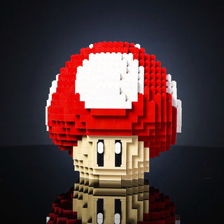 Red Mushroom Life-Sized Sculpture Building Kit Bricker Builds   