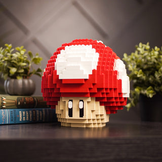 Red Mushroom Life-Sized Sculpture Building Kit Bricker Builds   