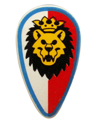 Shield Oval with Lion Head, Red and White Background, Blue Border Pattern, 2586p4d Part LEGO®