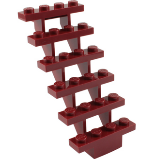 Stairs 7x4x6 Straight Open, Part# 30134 Part LEGO® Dark Red 1 Part 