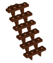 Stairs 7x4x6 Straight Open, Part# 30134 Part LEGO® Reddish Brown 1 Part 