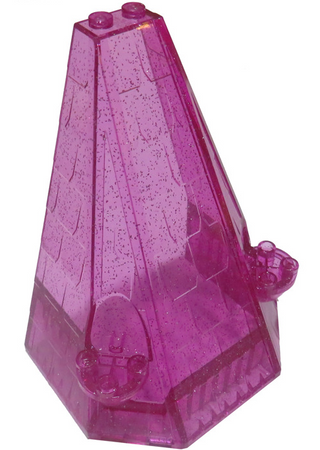 Tower Roof 6x8x9, Part# 33215 Part LEGO® Glitter Trans-Dark Pink  